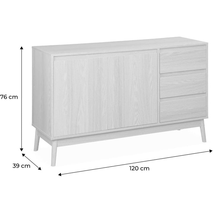 Alice'S Home - Buffet En Décor Bois 2 Portes Et 3 Tiroirs L 120 X L 39 H 76Cm - Dune | Designix - Amazon    - https://designix.fr/