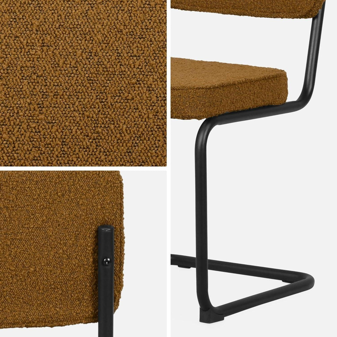 "Chaises Cantilever Bouclette Ocre" | Designix - 3333    - https://designix.fr/