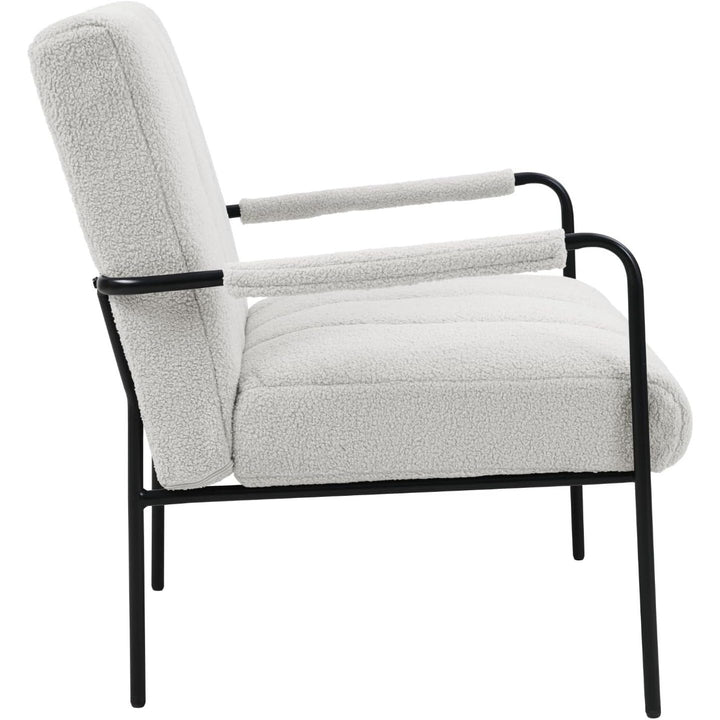 SVITA Kyle Fauteuil De Salon Rembourré, Avec Accoudoirs, Housse En Tissu Peluche, Confortable, Moderne, Vintage, Pour Salon, Bureau - Blanc | Designix -     - https://designix.fr/