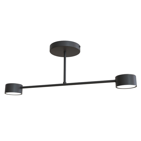 Plafonnier Halo 2 lumières noir