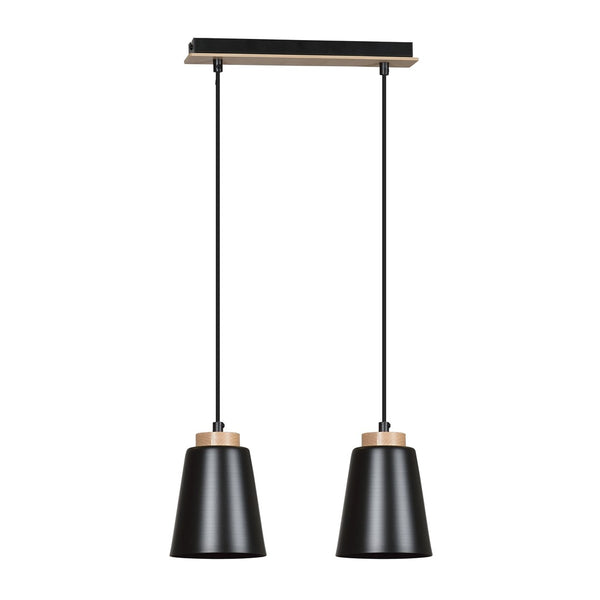 Suspension Bolero 2 lumières noire