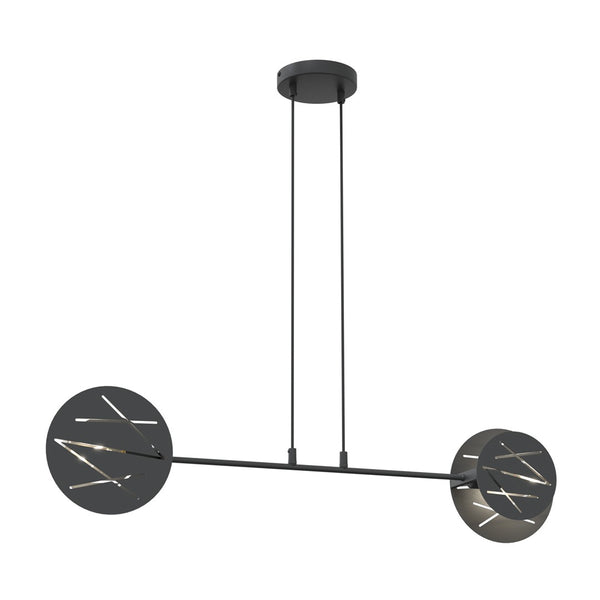 Suspension Xotic 2 lumières noire