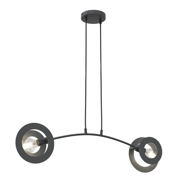 Suspension Euphoria 2 lumières noire