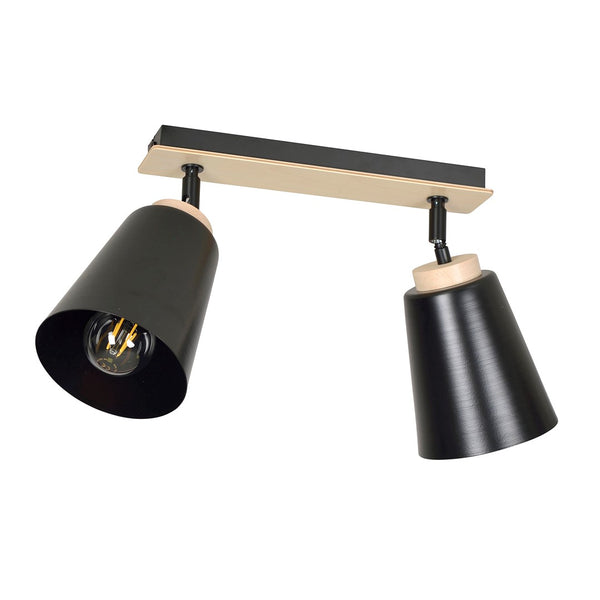 Spot Atlas 2 lumières noir