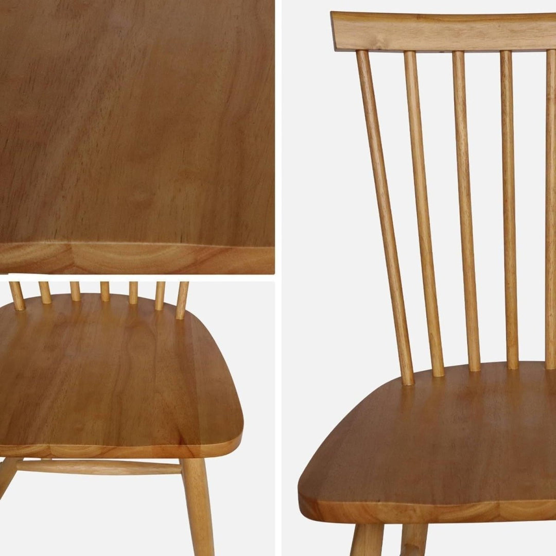 2 Chaises Bois Hévéa Classique | Horizon - Designix Chaises