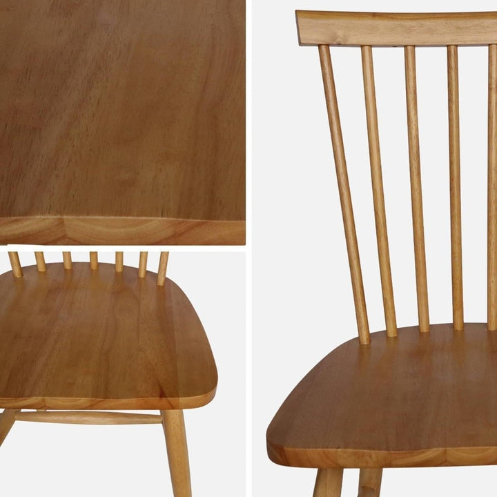 2 Chaises Bois Hévéa Classique | Horizon - Designix Chaises