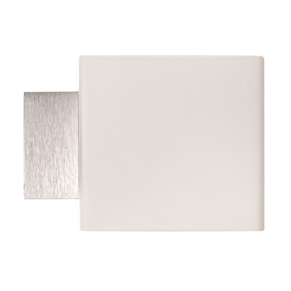 Applique murale Cube en verre, blanc et gris, hauteur 8 cm