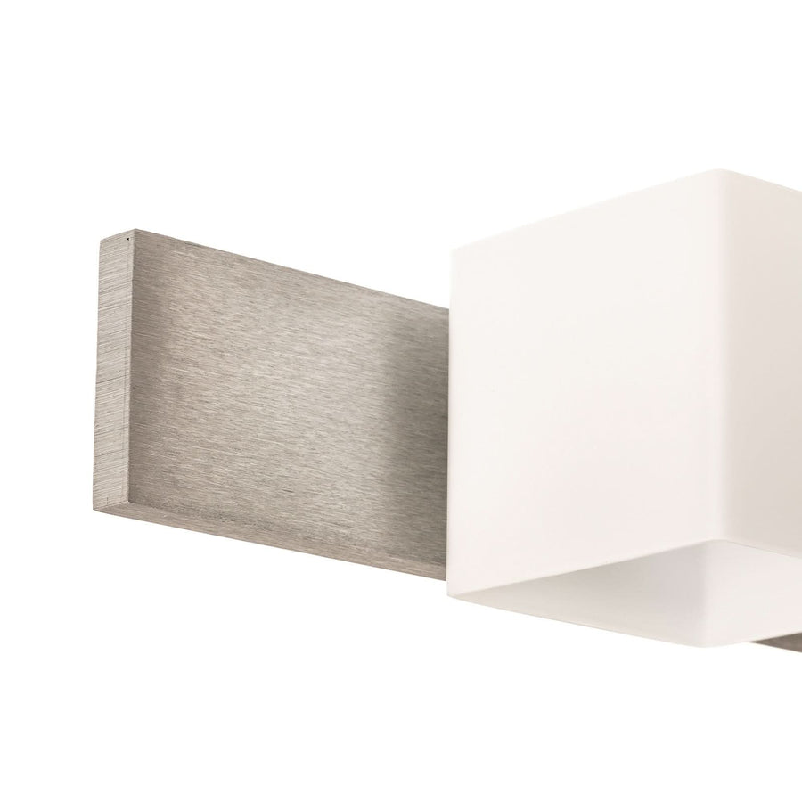 Applique murale 2 Cube en verre, blanc et gris, 2 lumières