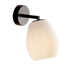 Applique murale Bagan en verre, blanc et noir, hauteur 19 cm