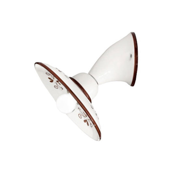 Applique murale Bassano en céramique, marron et blanc, Ø 22 cm