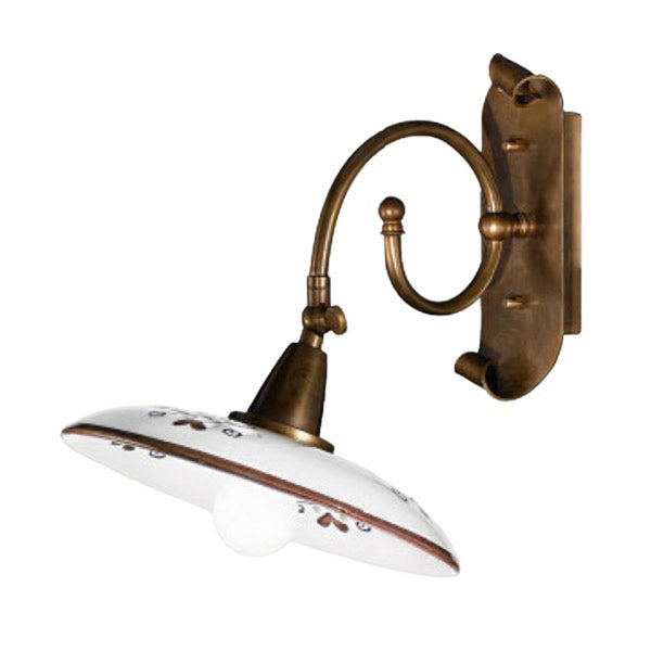Applique murale Bassano en laiton, marron, Ø 22 cm