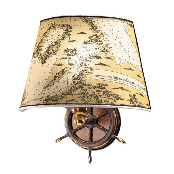 Applique murale Nautica 1 30 en laiton, crème, hauteur 30 cm