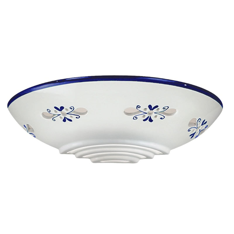 Applique murale Bassano en céramique, bleu et blanc, hauteur 8,5 cm
