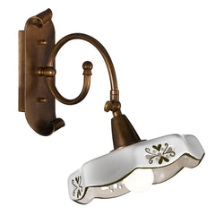 Applique murale Marostica en laiton, marron, hauteur 29 cm