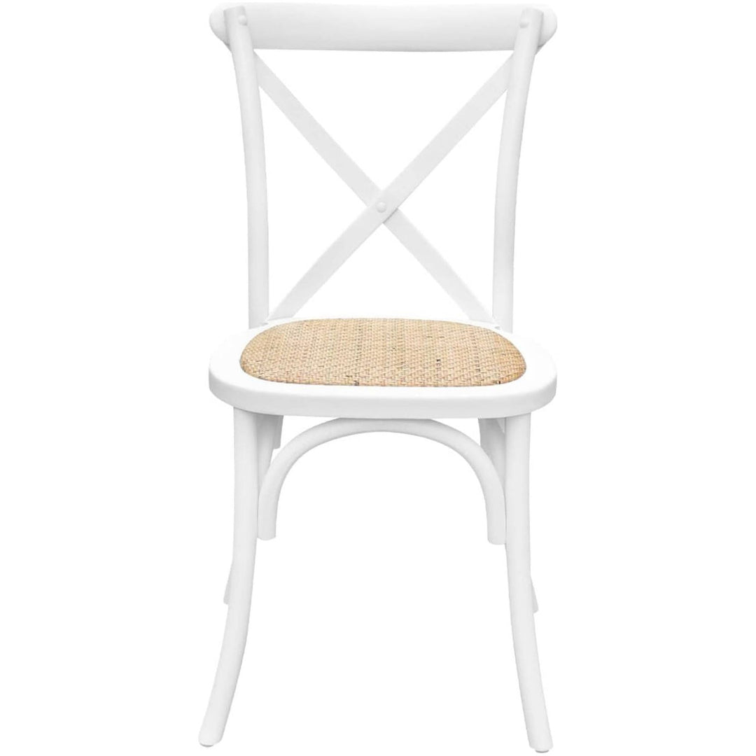 Alice'S Home - Lot De 2 Chaises De Bistrot En Bois D'Hévéa Blanc. Vintage. Assise En Rotin. Empilables | Designix - Amazon    - https://designix.fr/