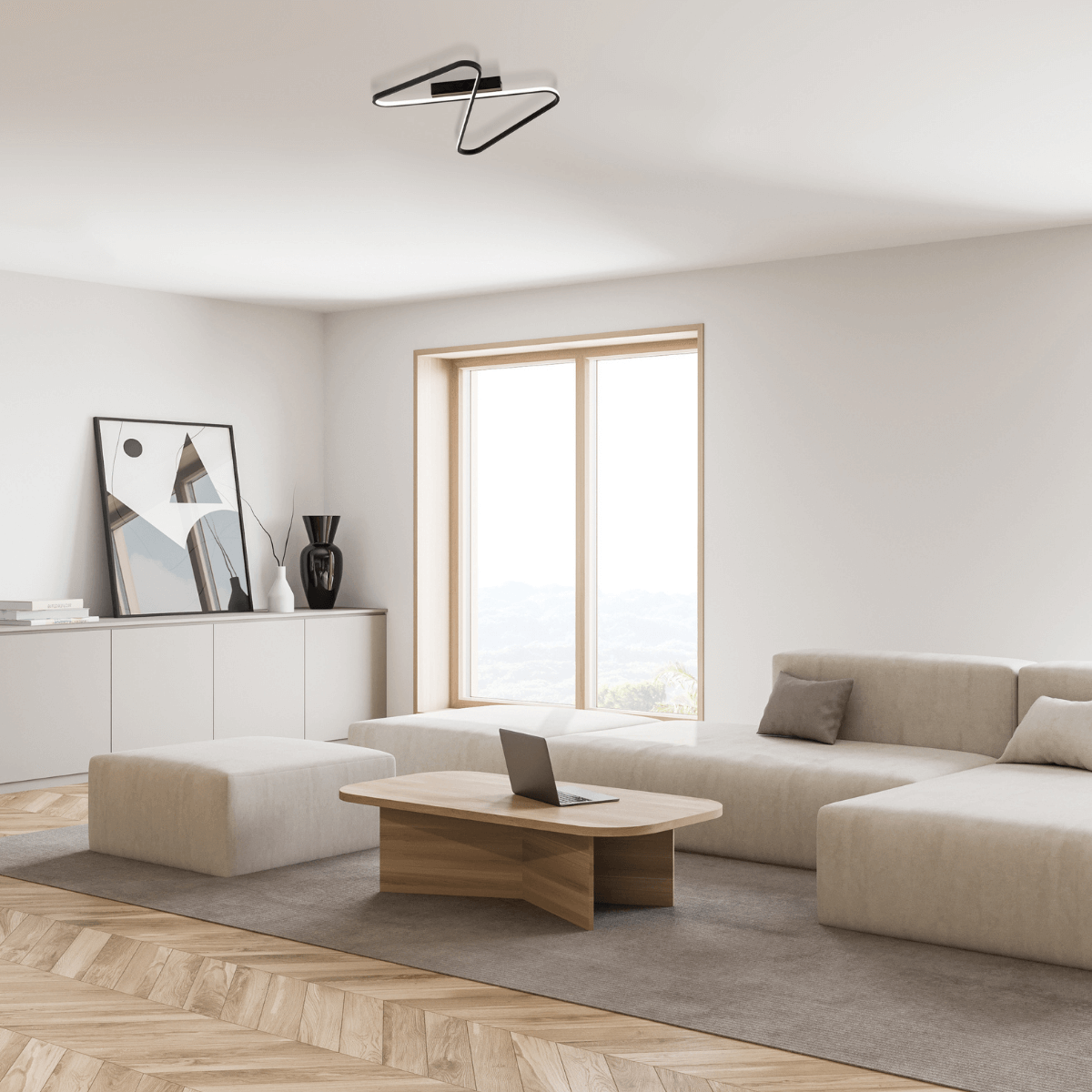 Plafonnier ZAMBELIS 38W DESIGN Noir Sable