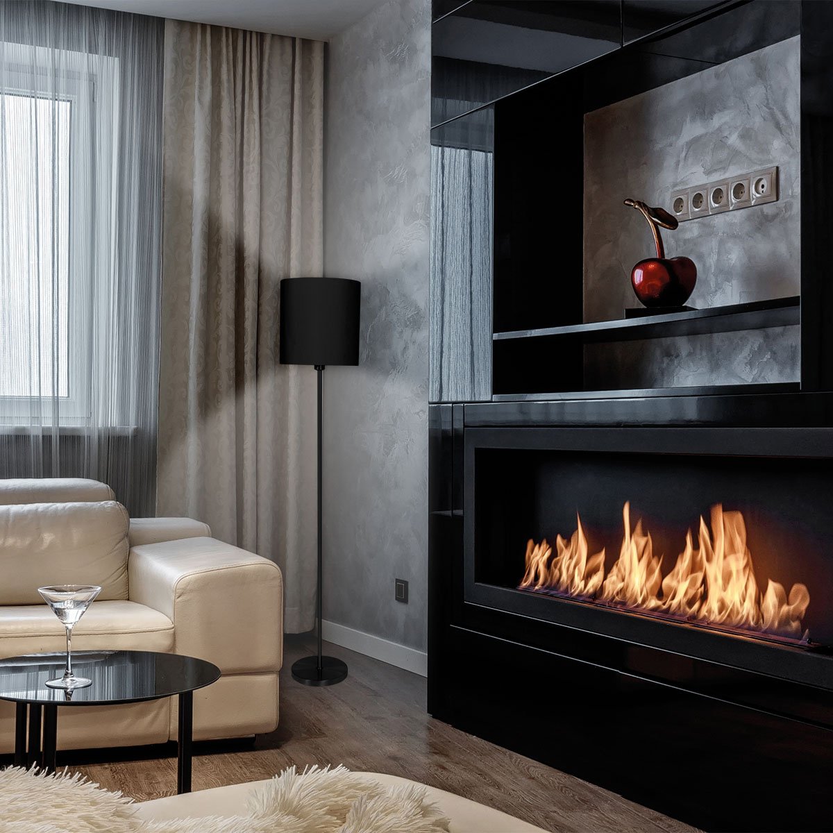 Lampadaire Noor noir