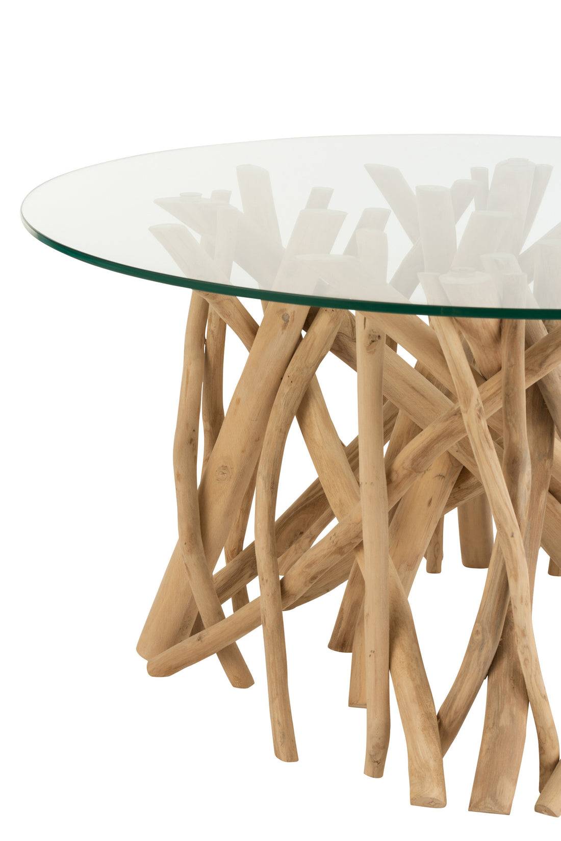 Table Basse Teck Naturel Verre