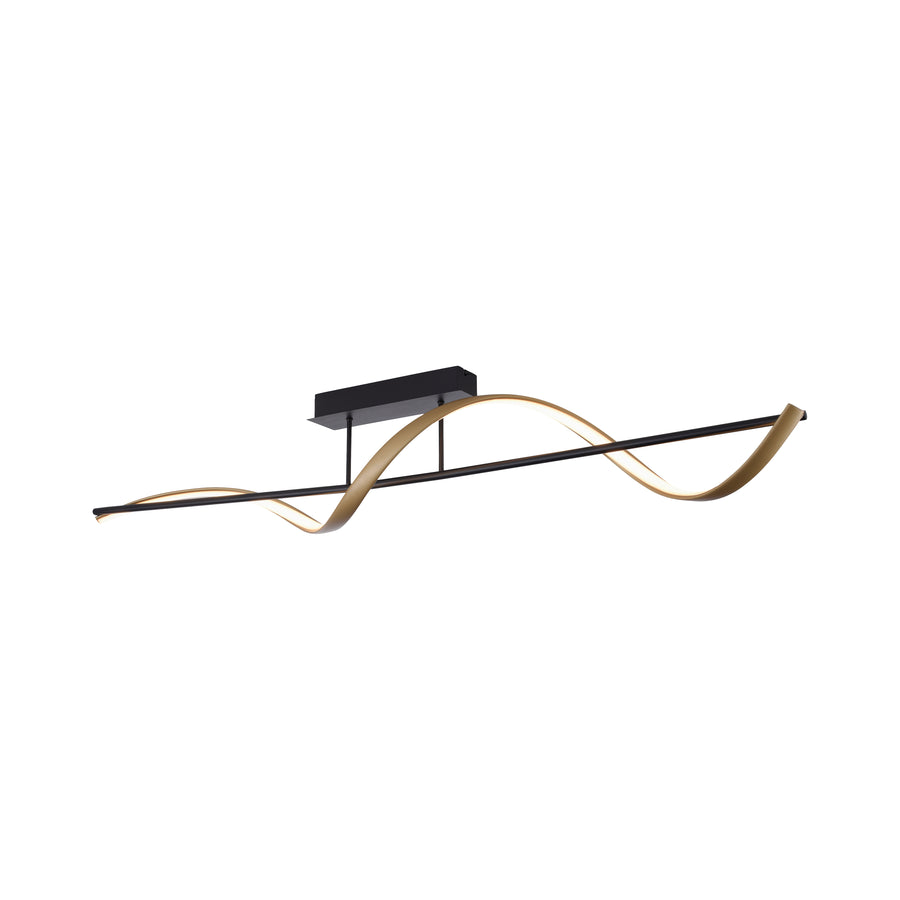 Plafonnier Q-Swing anthracite et laiton