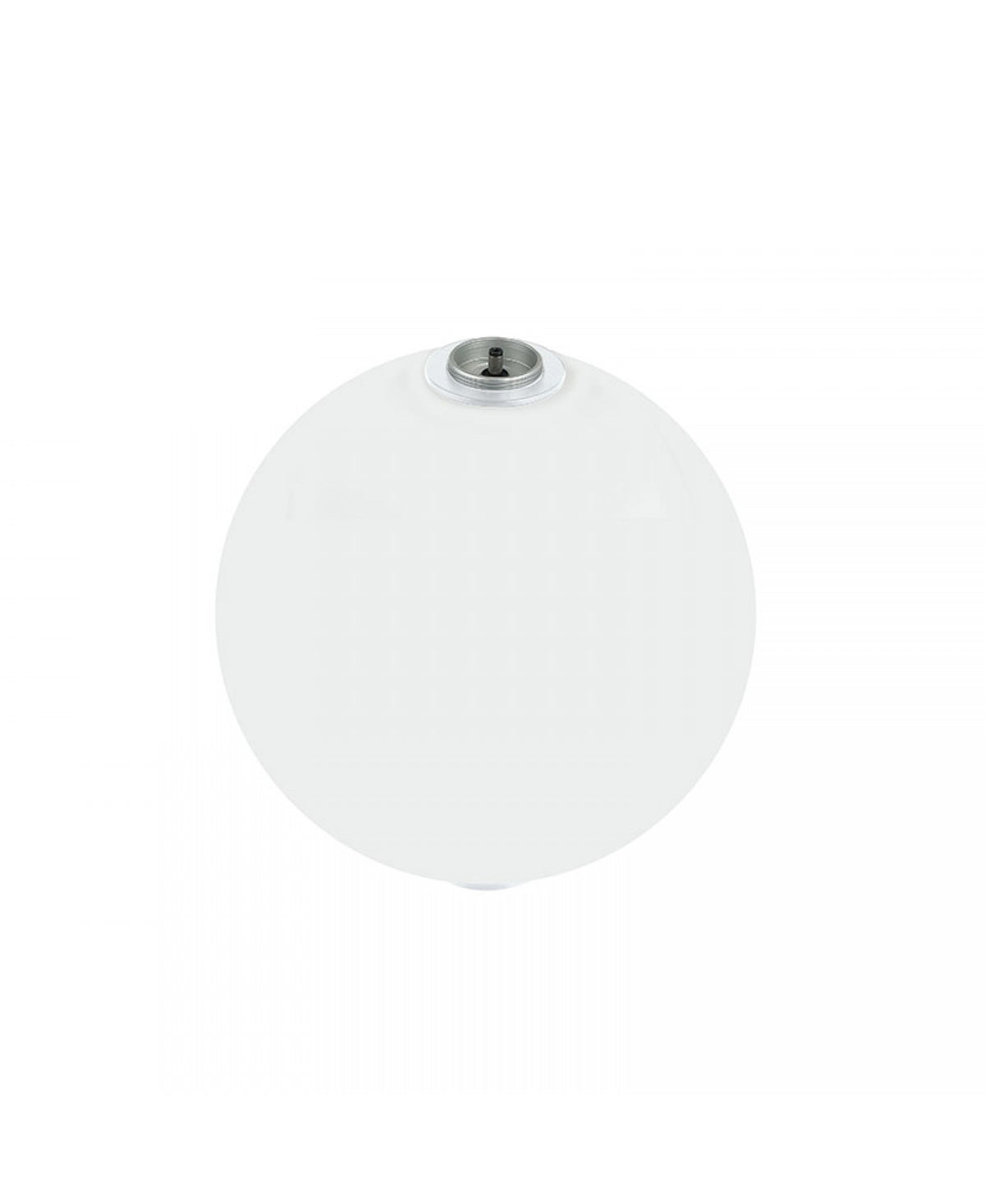 Globe diffuseur intermédiaire en verre opalin blanc vu de face sur fond neutre