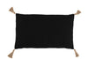 Coussin Polyester Tissé Noir Rectangulaire