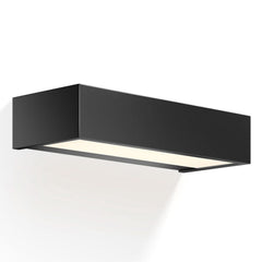 Applique murale LED Box en laiton, noir mat, hauteur 5 cm, IP44