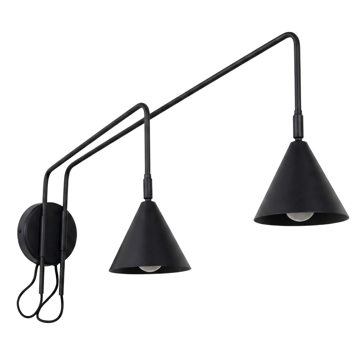 Applique murale NOX 2 avec interrupteur Noir