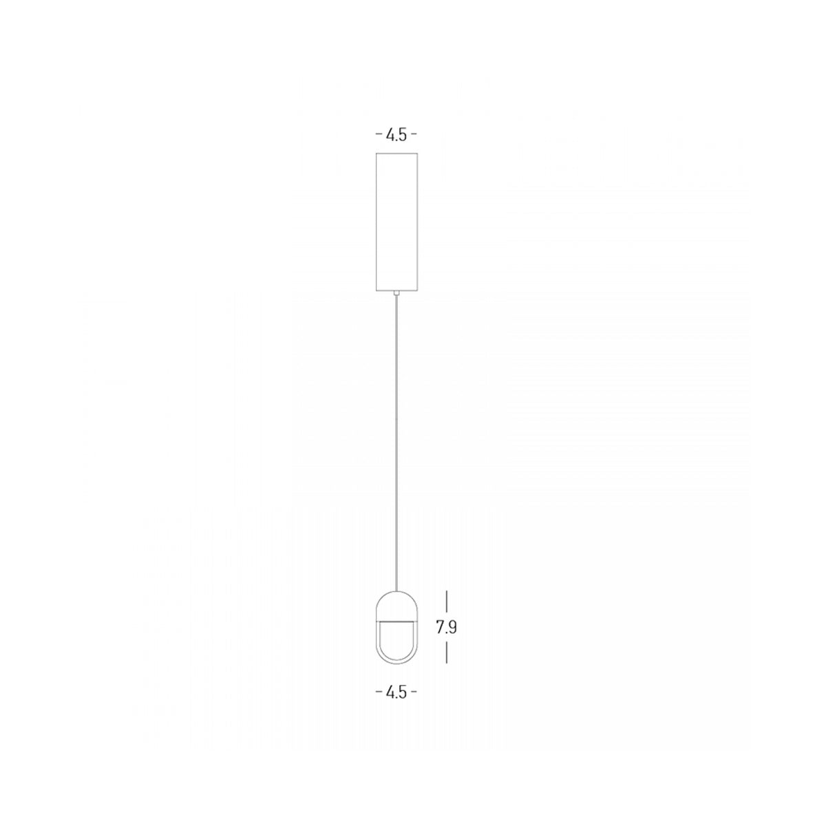 Schéma de dimensions du luminaire avec hauteur et diamètre