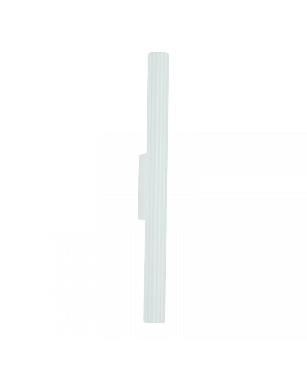 Profil opposé de l'applique murale blanche, dévoilant le support rectangulaire discret.