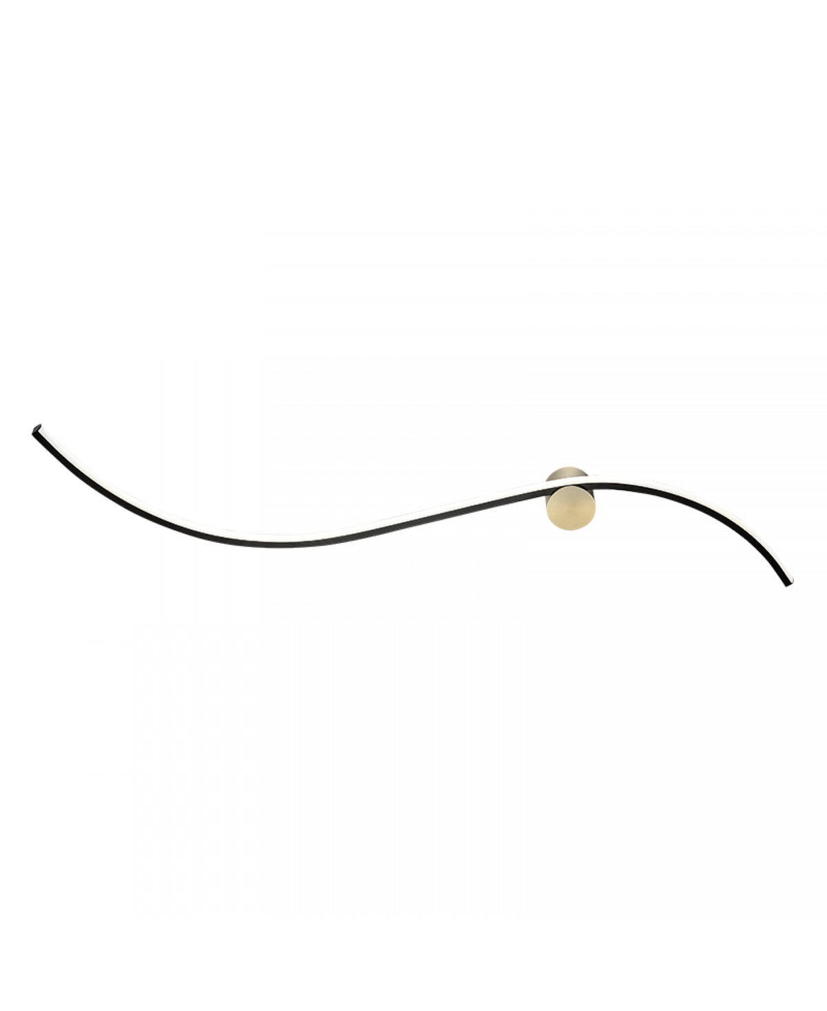 Produit isolé de trois quarts, tige ondulée noire mate et diffuseur or mat