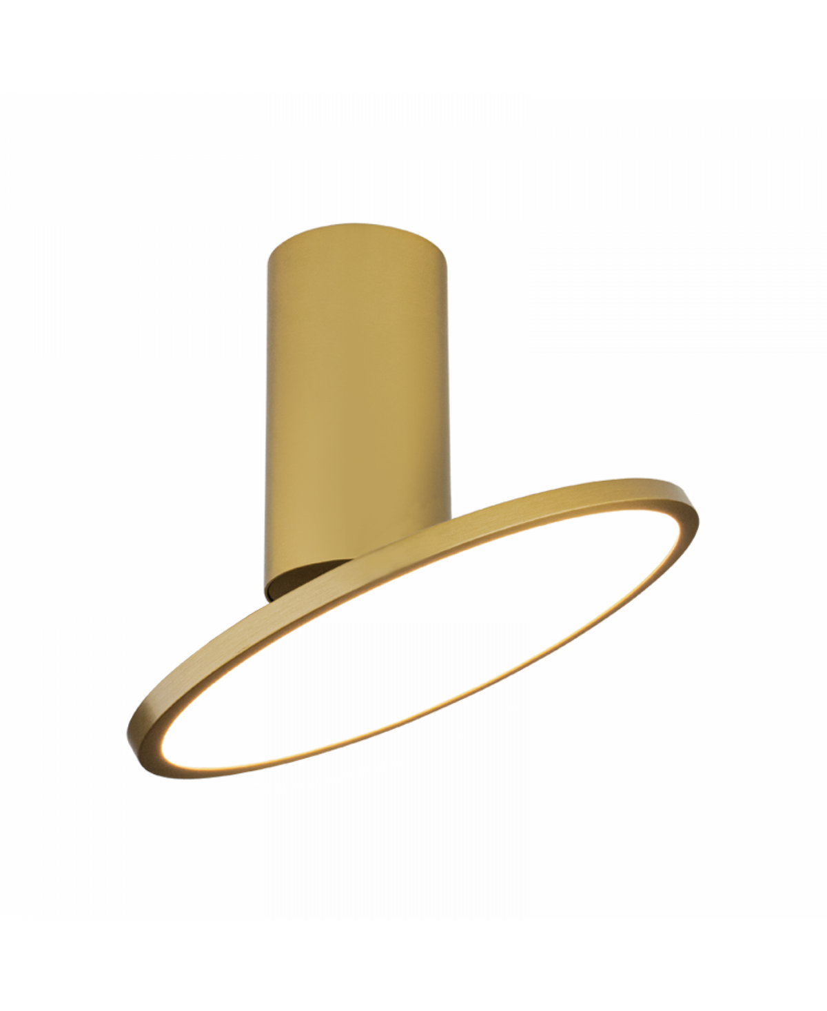 Vue plongeante montrant le corps cylindrique et l'anneau orientable doré
