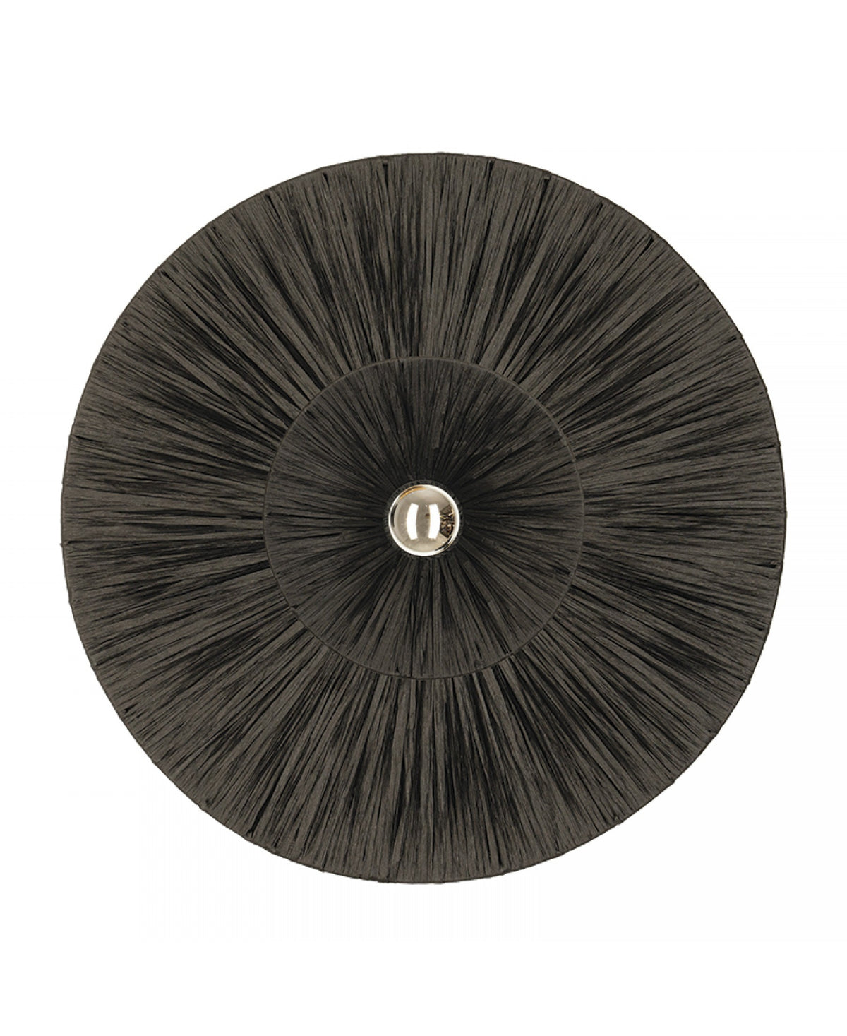 Second plan large du disque noir, fibres tendues en étoile depuis le centre