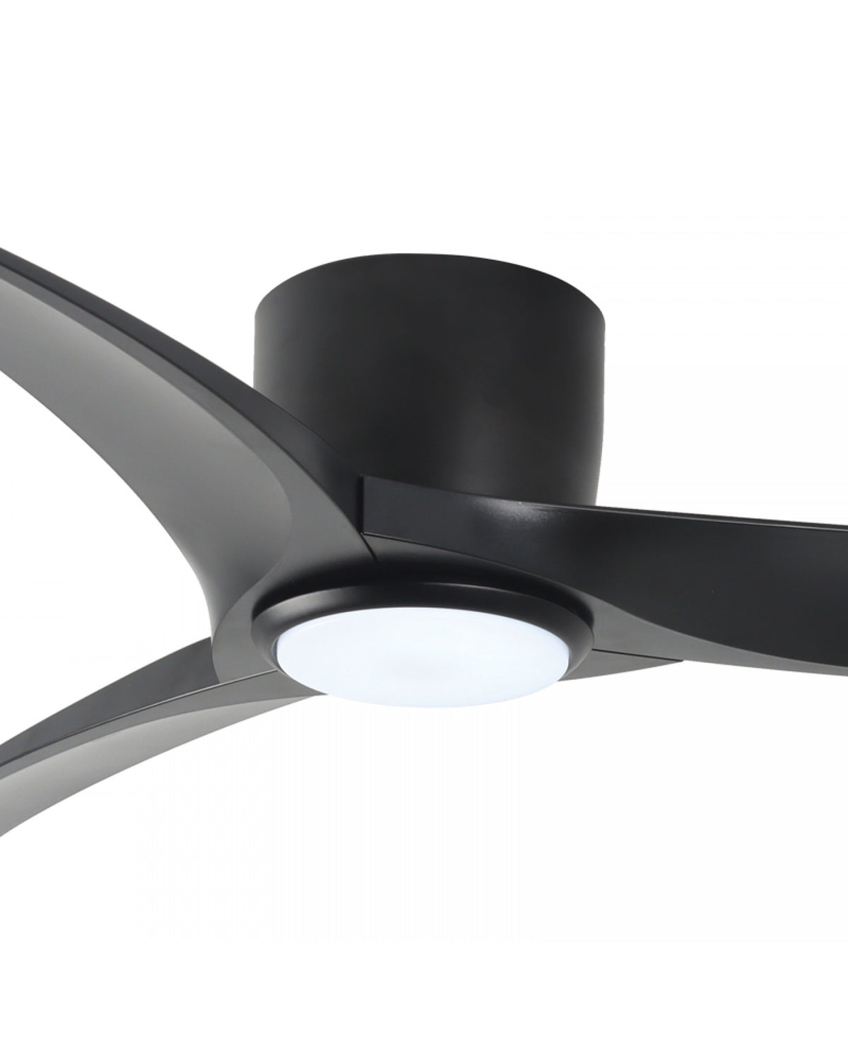 Détail rapproché du diffuseur opale blanc et de la couronne noire