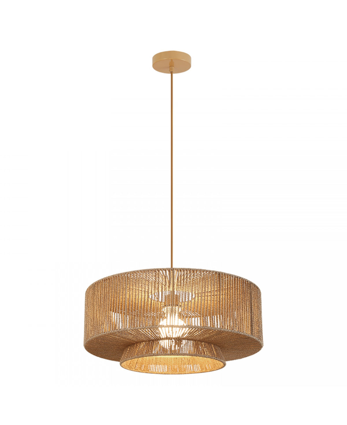 Schéma technique avec dimensions de la suspension, diamètre et hauteur indiqués.