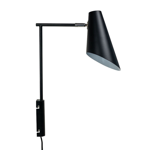 Applique murale Cale en métal, noir mat, hauteur 46 cm