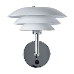 Applique murale DL20 en métal, chromé et blanc mat, hauteur 23 cm