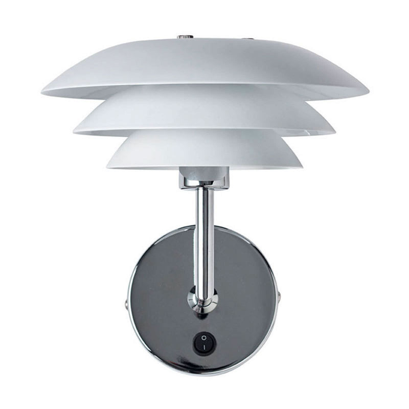 Applique murale DL20 en métal, chromé et blanc mat, hauteur 23 cm