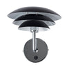 Applique murale DL20 en métal, chromé et noir mat, hauteur 23 cm