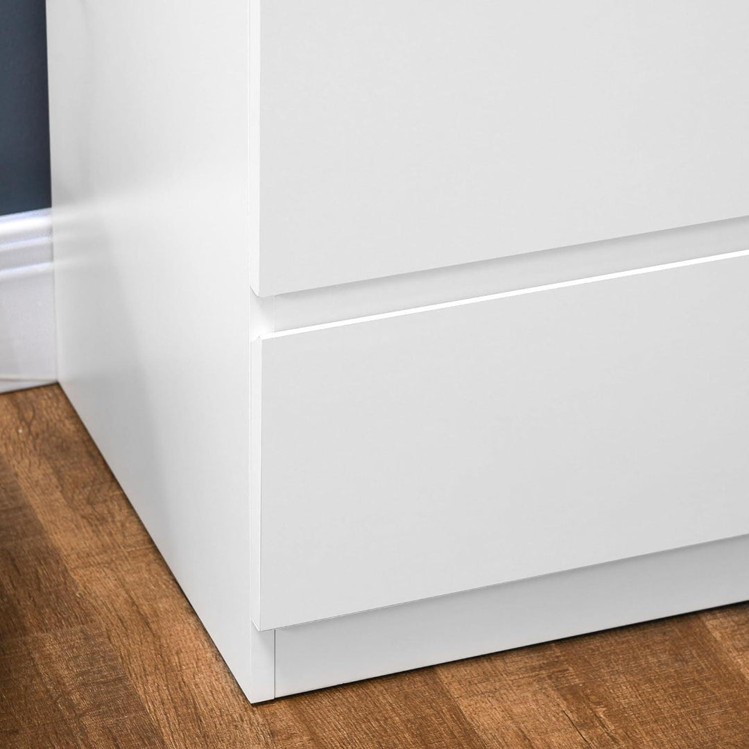 Commode 6 Tiroirs Meuble De Rangement Sans Poignées Design Minimaliste - 80 X 39 X 115 Cm - Blanc | Designix - Amazon    - https://designix.fr/