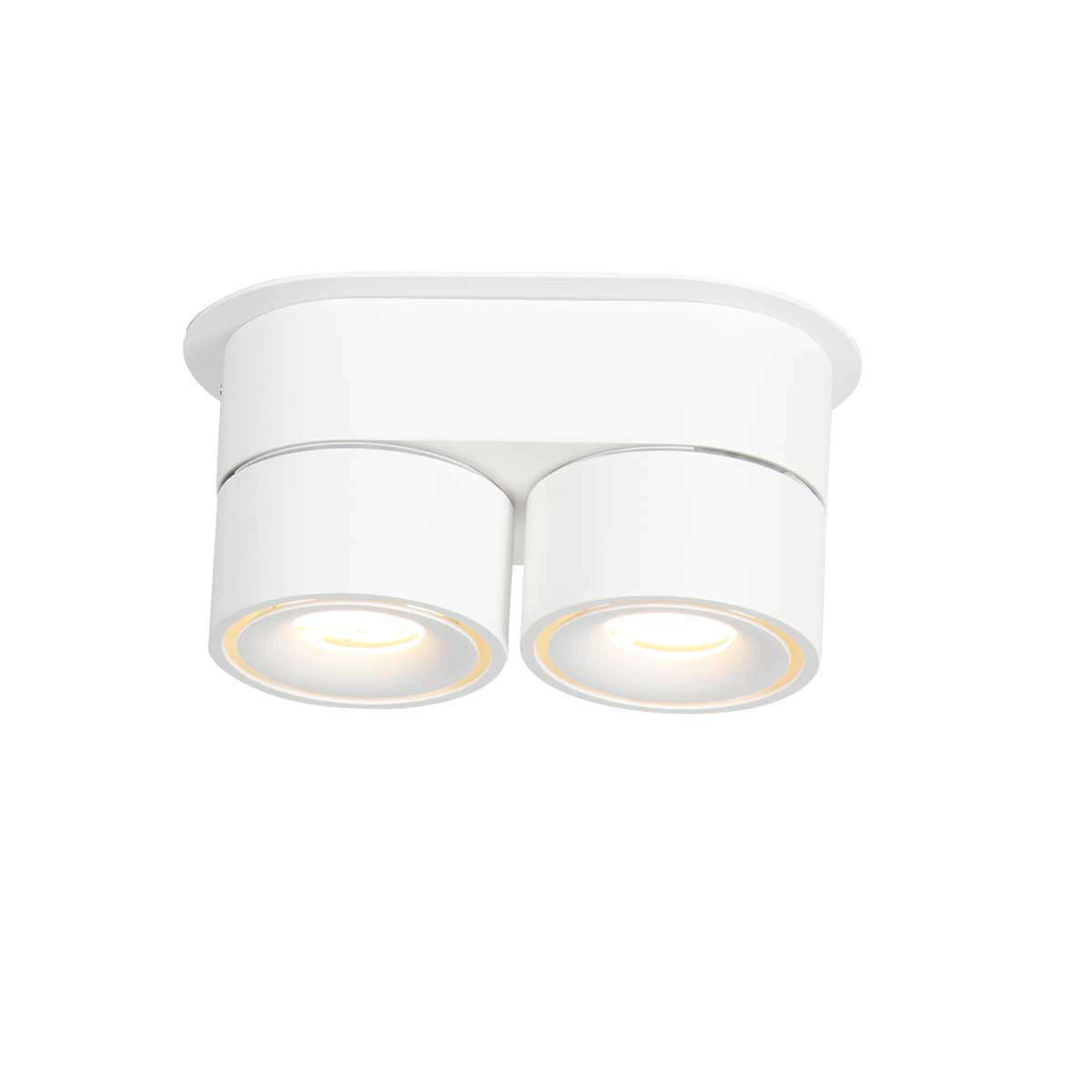 Spot 2 lampes blanc Fez 2674W dimmable orientable et inclinable