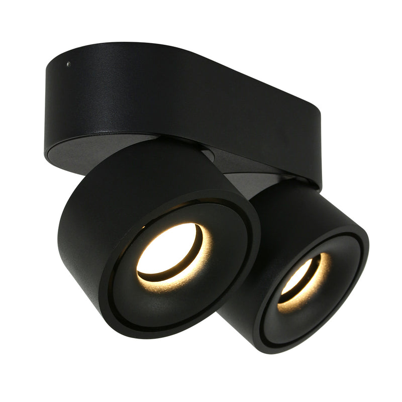 Spot Moderne 2 Lumières Noir