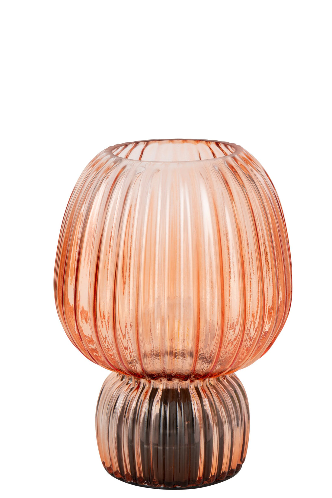 Lampe à poser en verre strié, H 21,5 cm