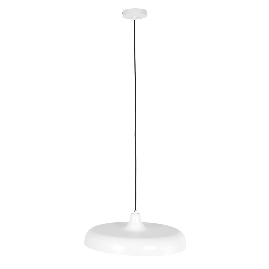Suspension design blanche, abat-jour plat Ø50 cm E27 | Krisip