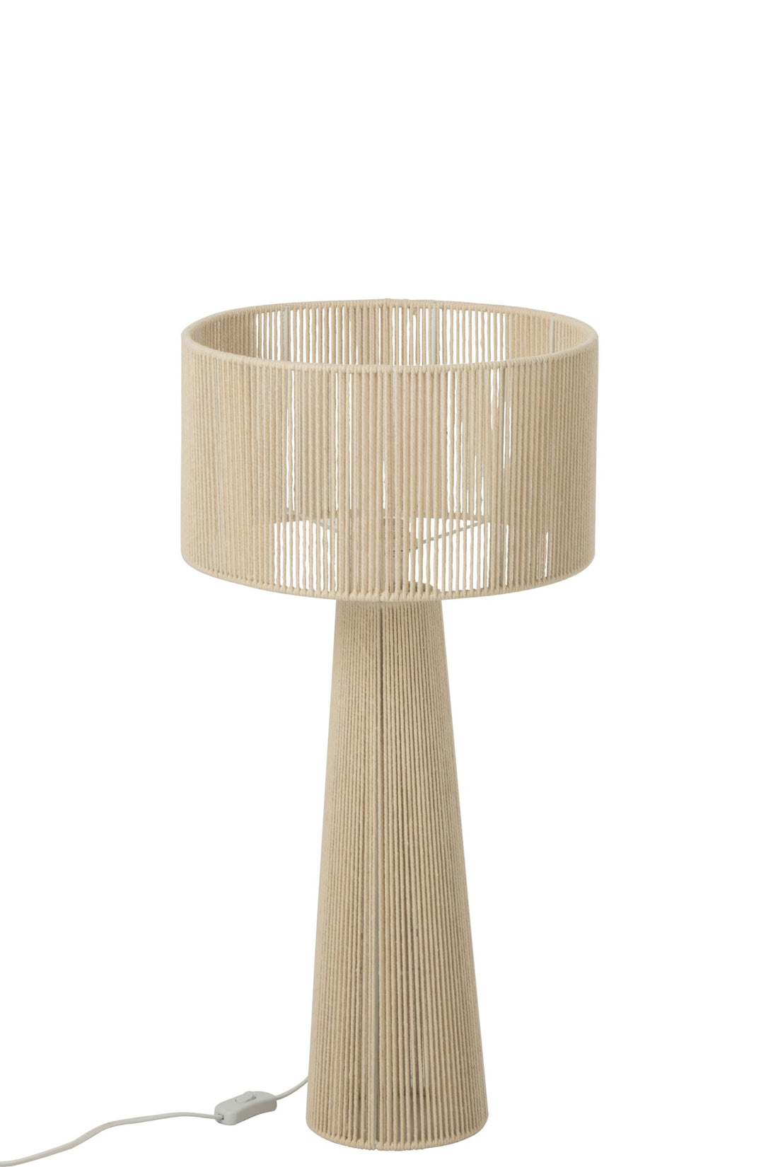 Lampe à poser en corde de papier grège, modèle moyen