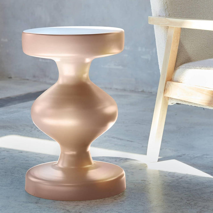 Alice'S Home - Table D'Appoint. Bout De Canapé. Table De Chevet En Métal. Rose. Hawa Ø29.5 X H 47Cm | Designix - Amazon    - https://designix.fr/