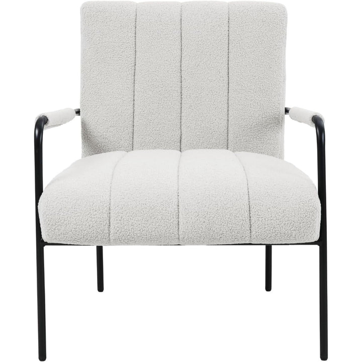 SVITA Kyle Fauteuil De Salon Rembourré, Avec Accoudoirs, Housse En Tissu Peluche, Confortable, Moderne, Vintage, Pour Salon, Bureau - Blanc | Designix -     - https://designix.fr/