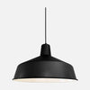 Suspension industrielle noire, abat-jour cloche métal Ø40 cm, cuisine | Black Moon