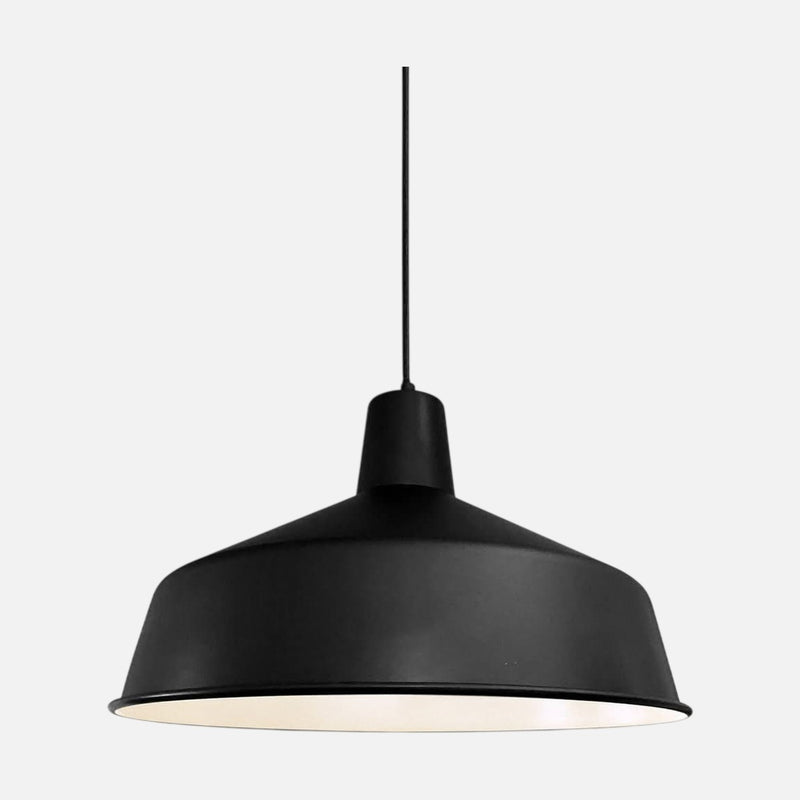 Suspension industrielle noire, abat-jour cloche métal Ø40 cm, cuisine | Black Moon