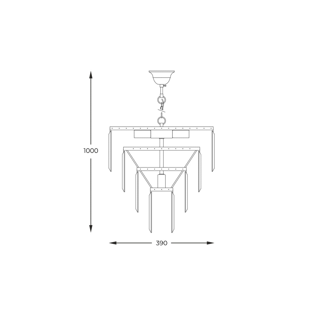Suspension luminaire | Amedeo Dorée