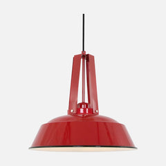 Suspension rouge réglable, abat-jour cloche métal Ø 42 cm, cuisine | Mexlite